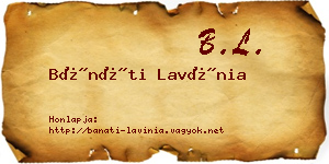 Bánáti Lavínia névjegykártya